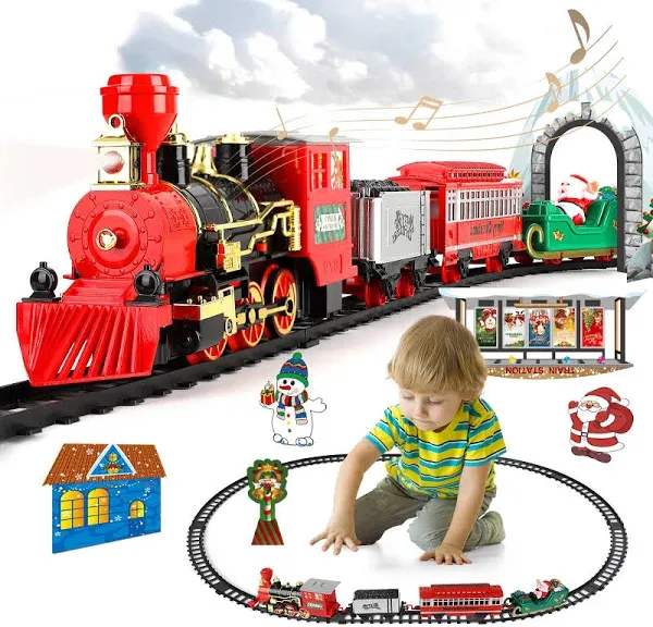 Christmas Train Set with Light & Sounds