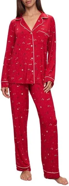 Gisele Printed TENCEL™ Modal Long PJ Set, red, size medium