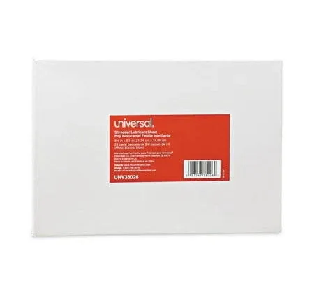 Universal Shredder Lubricant Sheets 5.5" x 2.8" 24/Pack