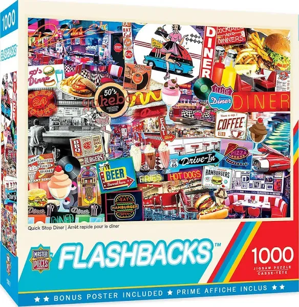 MasterPieces Flashbacks Quick Stop Diner Jigsaw Puzzle