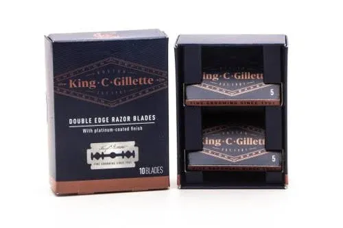 King C. Gillette Men's Double Edge Safety Razor Blades, 10 Count