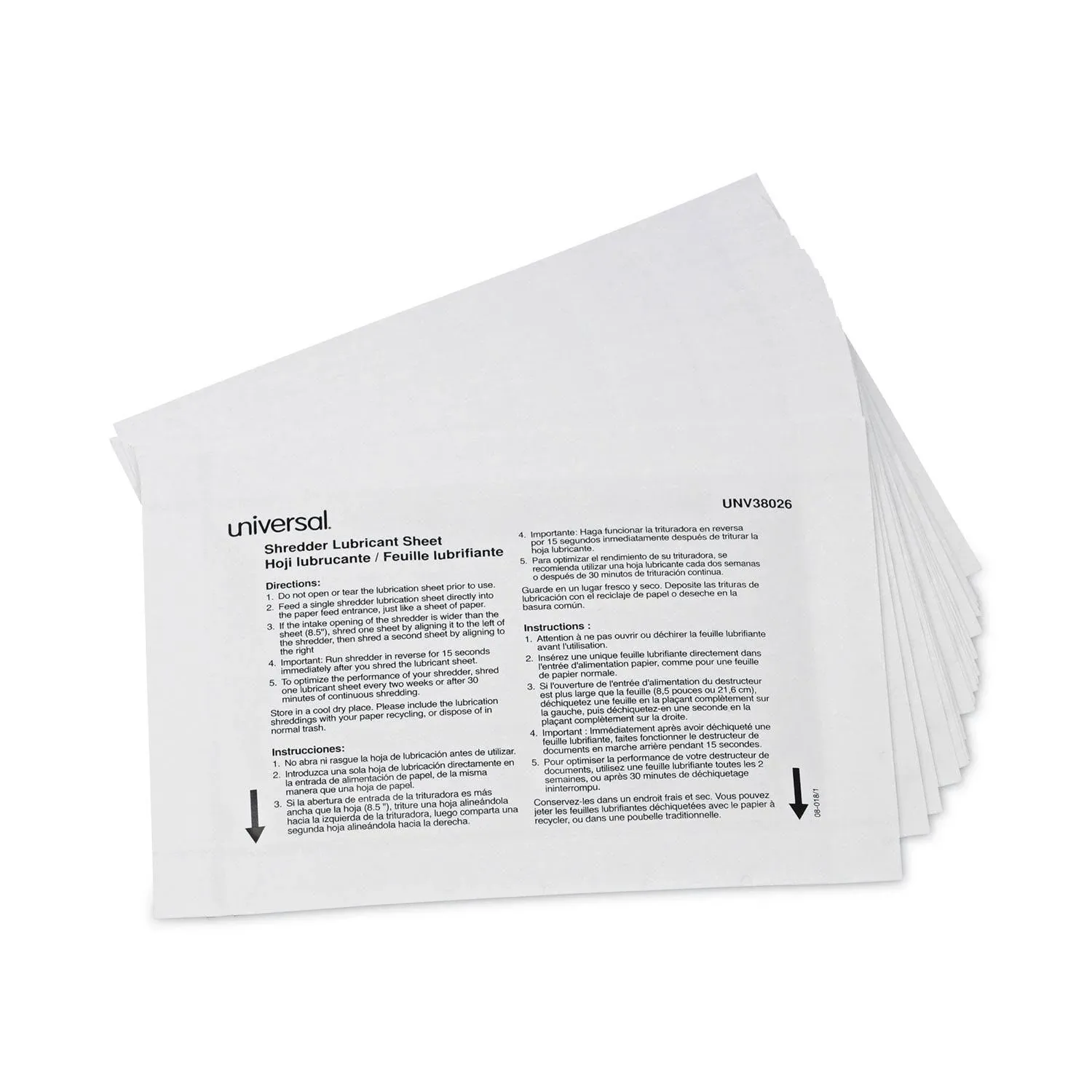 Paper Shredder Lubricant Sheets, Shredder Sharpening &amp; Lubricating Sheets, Mess-