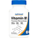 Nutricost Vitamin B1 (Thiamine) Capsules 100mg / 120 Capsules