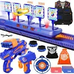 MOVINGSHOT Targets Nerf Gun Moving Shooting Target Kit for Kids Practice - Blue