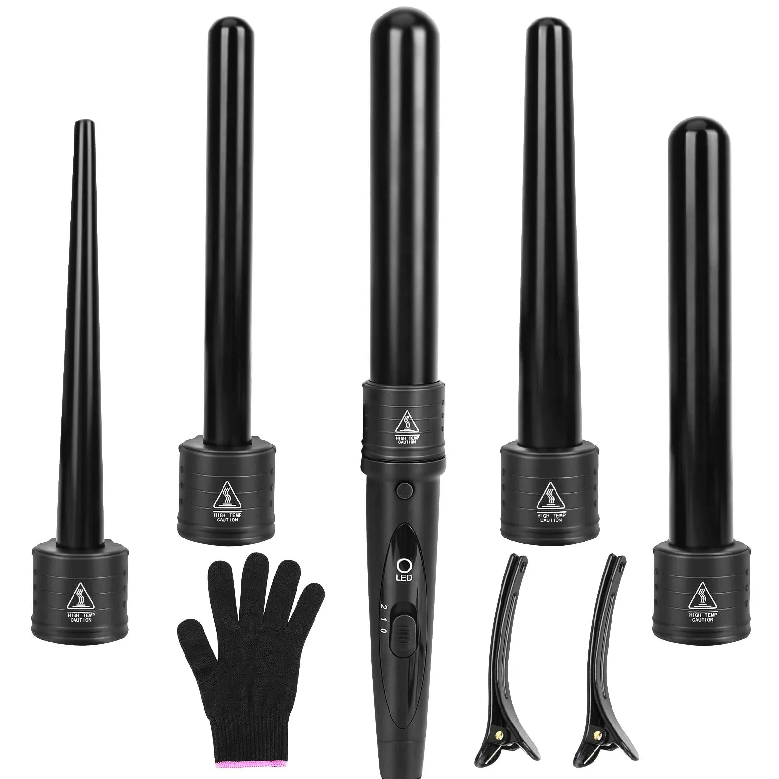 Curling Iron5 In 1 Curling Iron Wand Set Hair Curling Wands For Long Short Hair 