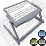 Magnipros 5X Ultra Bright Anti-Glare Page Magnifier,Silver