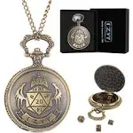 DND 6mm Micro Polyhedral Dice Set with Pocket Watch Shell Case Perfect for Dungeons and Dragons, Tabletop RPG and Cards Board Games (Bronze)