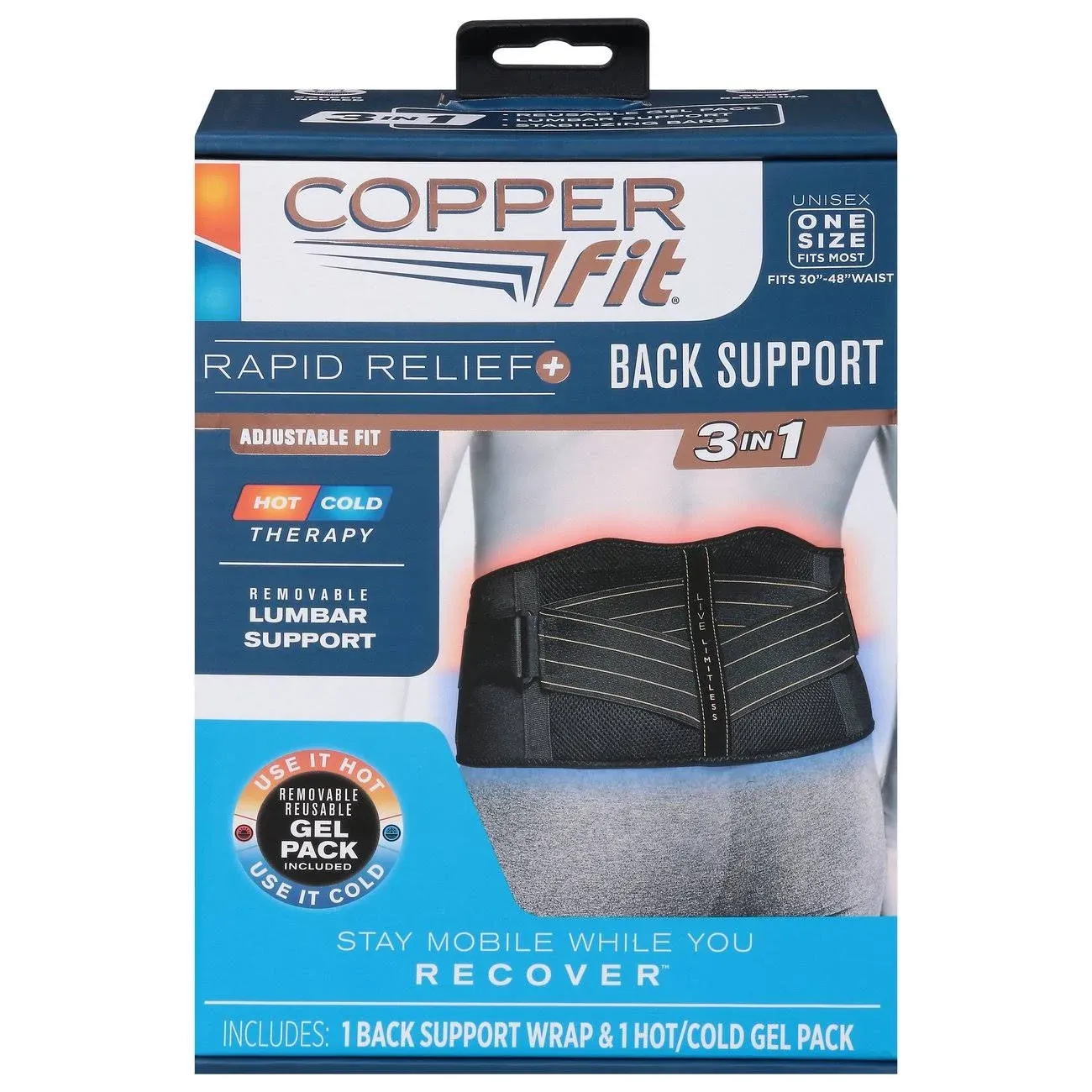 Copper Fit Rapid Relief Back Support