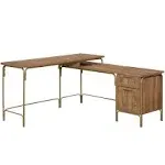 Sauder Coral Cape L-Desk, L: 60.55" x W: 59.09" x H: 30.08", Sindoori Mango finish