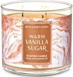 White Barn Candle Company Bath and Body Works 3-Wick Scented Candle w/Essential Oils - 14.5 oz - Warm Vanilla Sugar (Vanilla, White Orchid, Sparkling Sugar, Fresh Jasmine, Creamy Sandalwood)