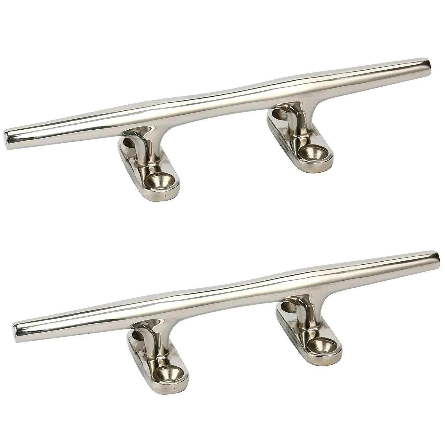 Set of 2 Stainless Steel Open Base Cleat-8 Inch Boat CleatsRope CleatBoat Doc...