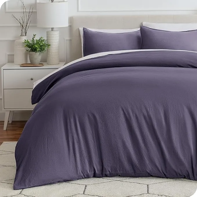 Bare Home Sandwashed Duvet Cover Set - 3 Piece - King / Cal King, Gray