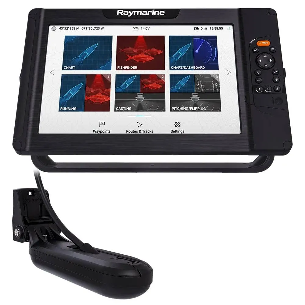 Raymarine - Element 12 HV Combo w/HV-100 Transom Mount Transducer & Lighthouse North America Chart