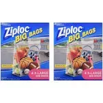 Ziploc® Big Bags, X-Large, Secure Double Zipper, 4 ct, Expandable Bottom, Heavy-Duty Plastic, Built-In Handles, Flexible Shape to Fit Where Storage Boxes Can't