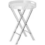 VEVOR Acrylic Folding Tray Table Acrylic End Table with Folding x Leg Clear ...