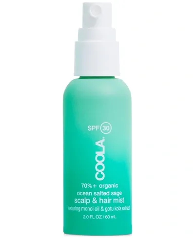 COOLA Organic Scalp Spray & Hair Sunscreen Mist With SPF 30, Dermatologist Tested Hair Care For Daily Protection, Vegan And Gluten Free, Ocean Salted Sage, 2 Fl Oz