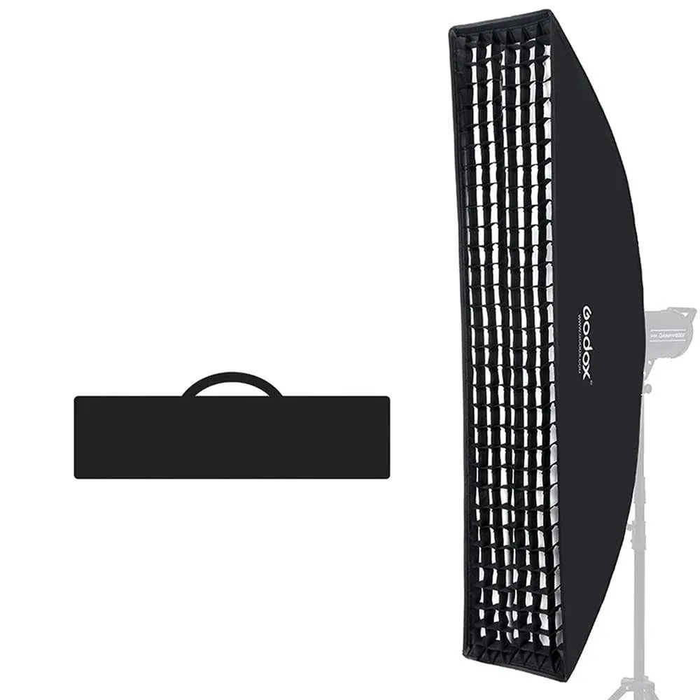 Godox 30x120cm 12"x 47" Strip Box Honeycomb Grid Softbox Rectangle Softbox Bowen