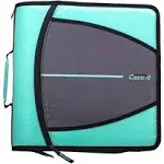 Case-it The Mighty Zip Tab Zipper Binder - 3 inch O-Rings - 5 Color Tab Expanding File Folder - Multiple Pockets - 600 Page Capacity - Includes