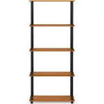 Turn-N-Tube 5-Tier Multipurpose Compact Bookcase, Pink/White