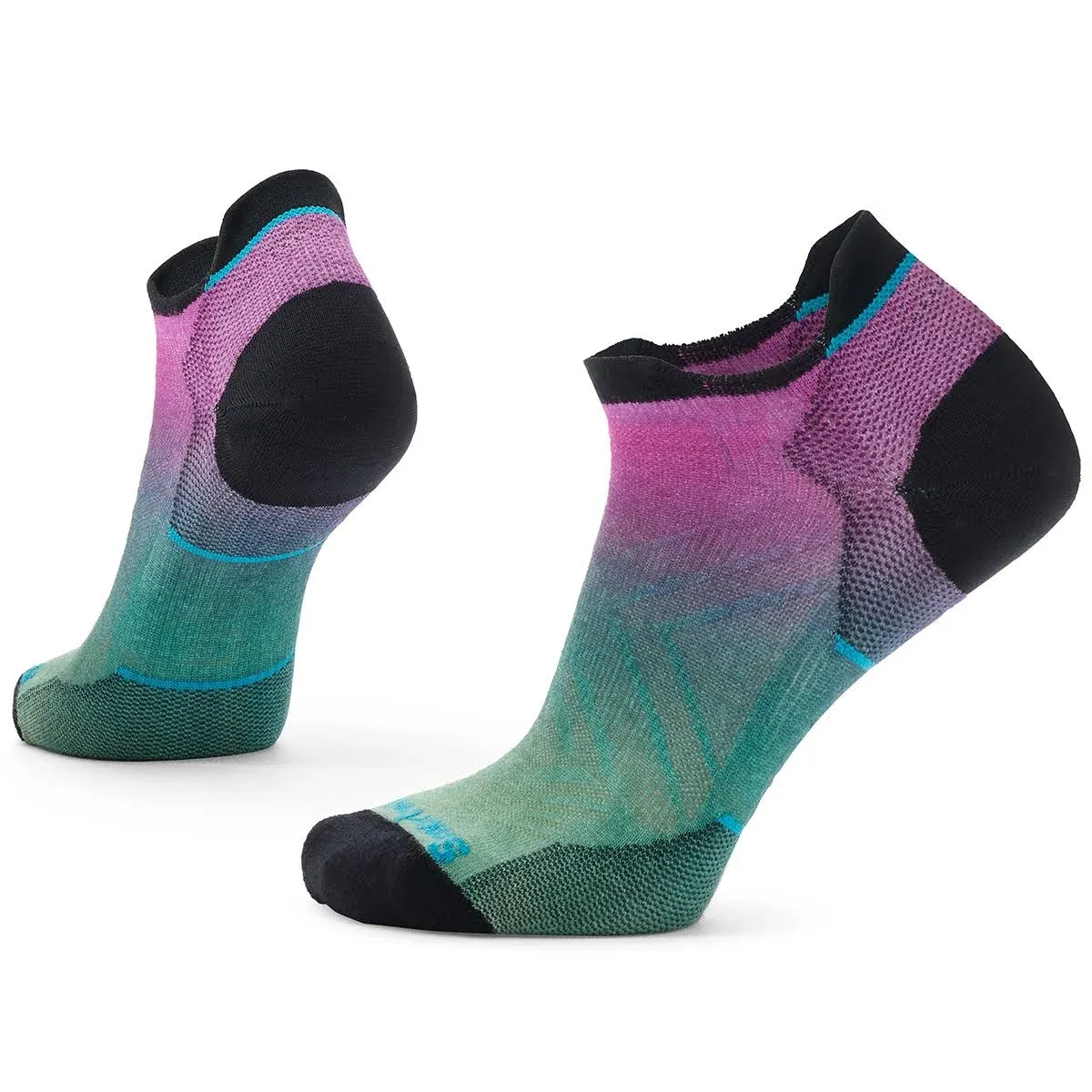 Women's Run Zero Cushion Ombre Print Low Ankle Socks