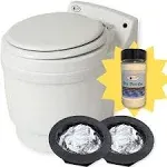 Laveo Dry Flush Toilet - Waterless, Portable, Self Contained and Easier to Use than an Incinerating or Composting Toilet. Great for Tiny Homes, Vans, Boats, Camping, RVs and Off Grid, LDPE, WhiteLaveo Dry Flush Toilet - Waterless, Portable, Self Co…