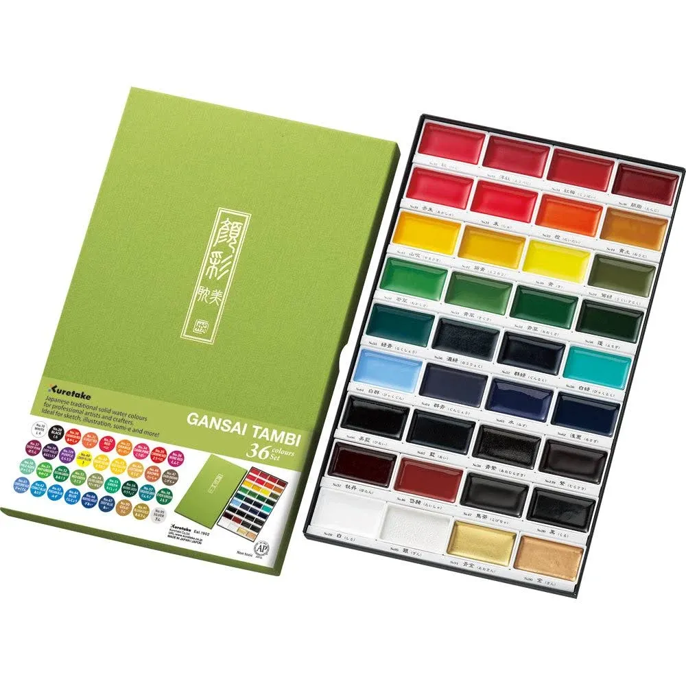 ZIG Kuretake Gansai Tambi Japanese Watercolor Paint 24 Colors Set MC20/24V