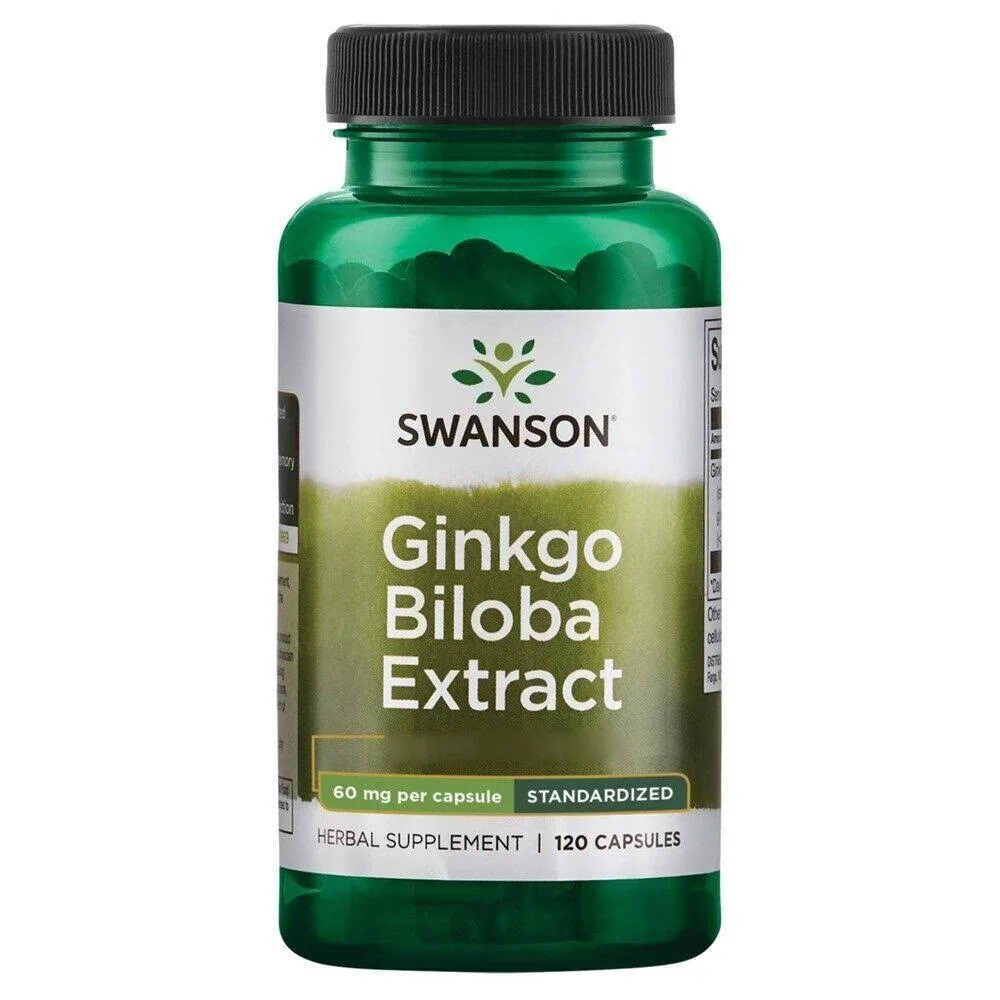 Swanson Ginkgo Biloba Extract 24%, 60mg - 120 Caps