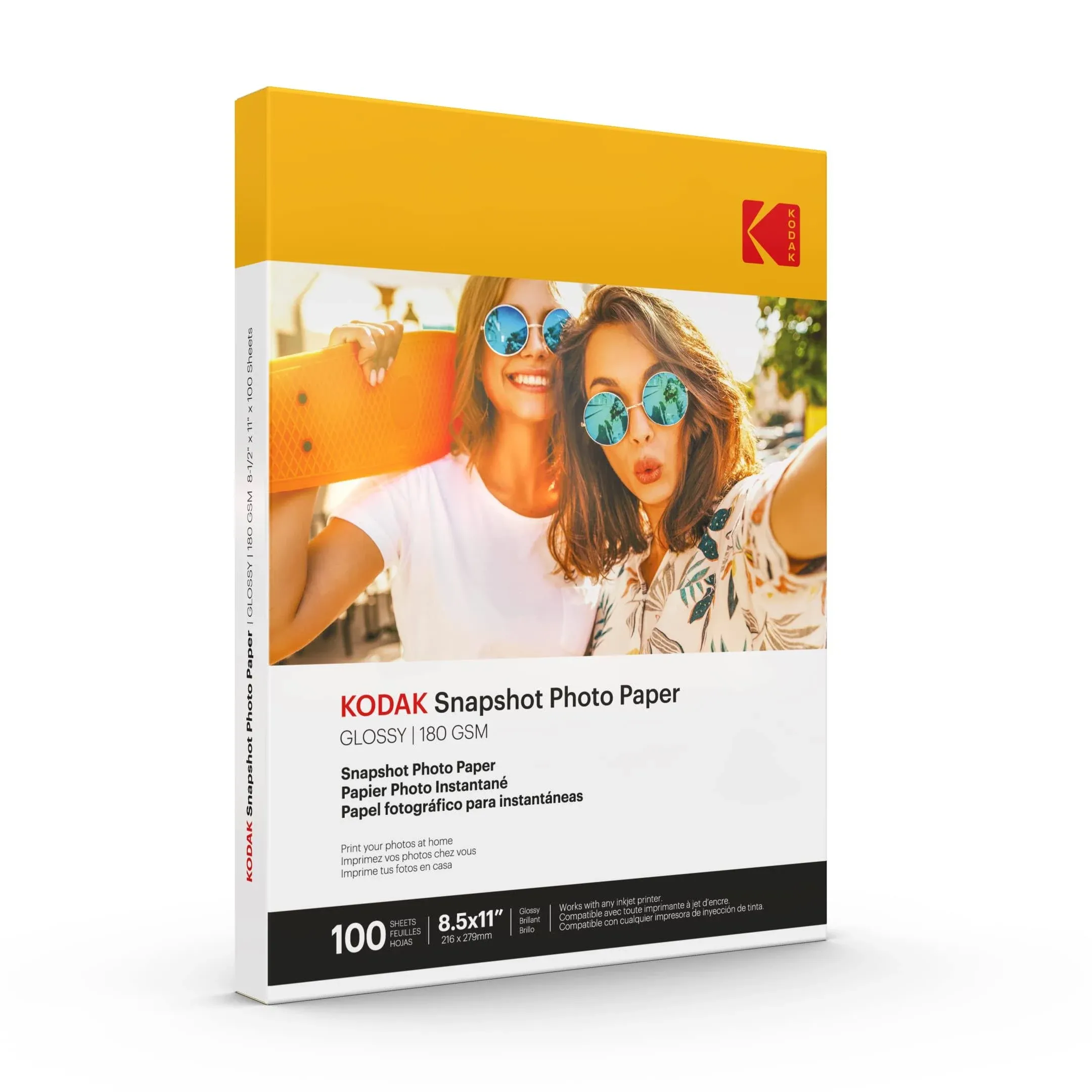 Kodak Snapshot Glossy Photo Paper, 8.5" x 11", 100 Sheets/Pack (41302) | Staples