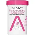 Almay Biodegradable Eye Makeup Remover Pads, Oil Free Micellar - 80 pads