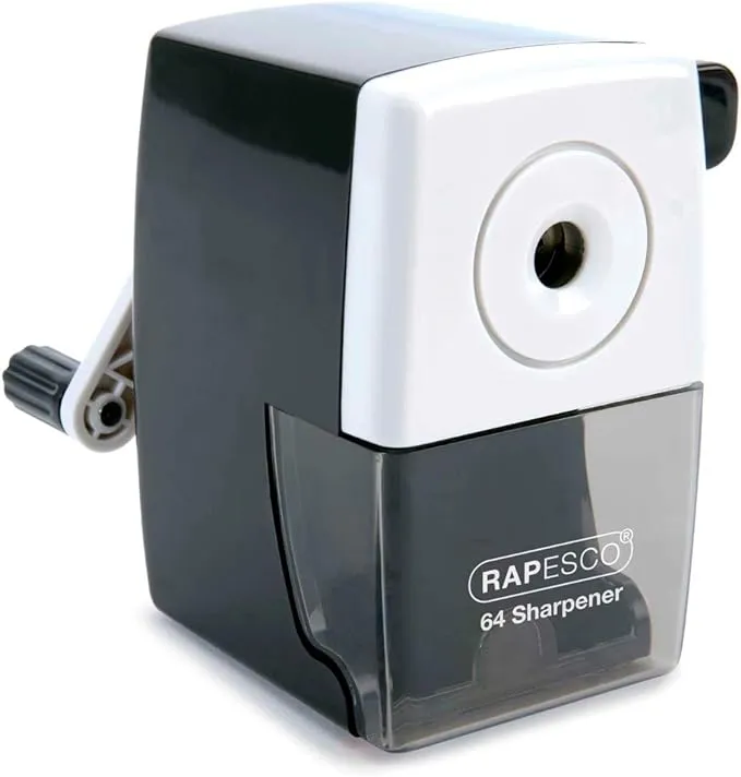 Rapesco 64 Pencil Sharpener Desktop Pencil up to 6mm Traditional sharpener-Blac<wbr/>k