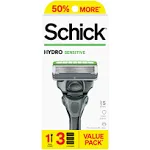 Schick Hydro Sensitive Razor 1 Razor Handle with 3 Razor Refills