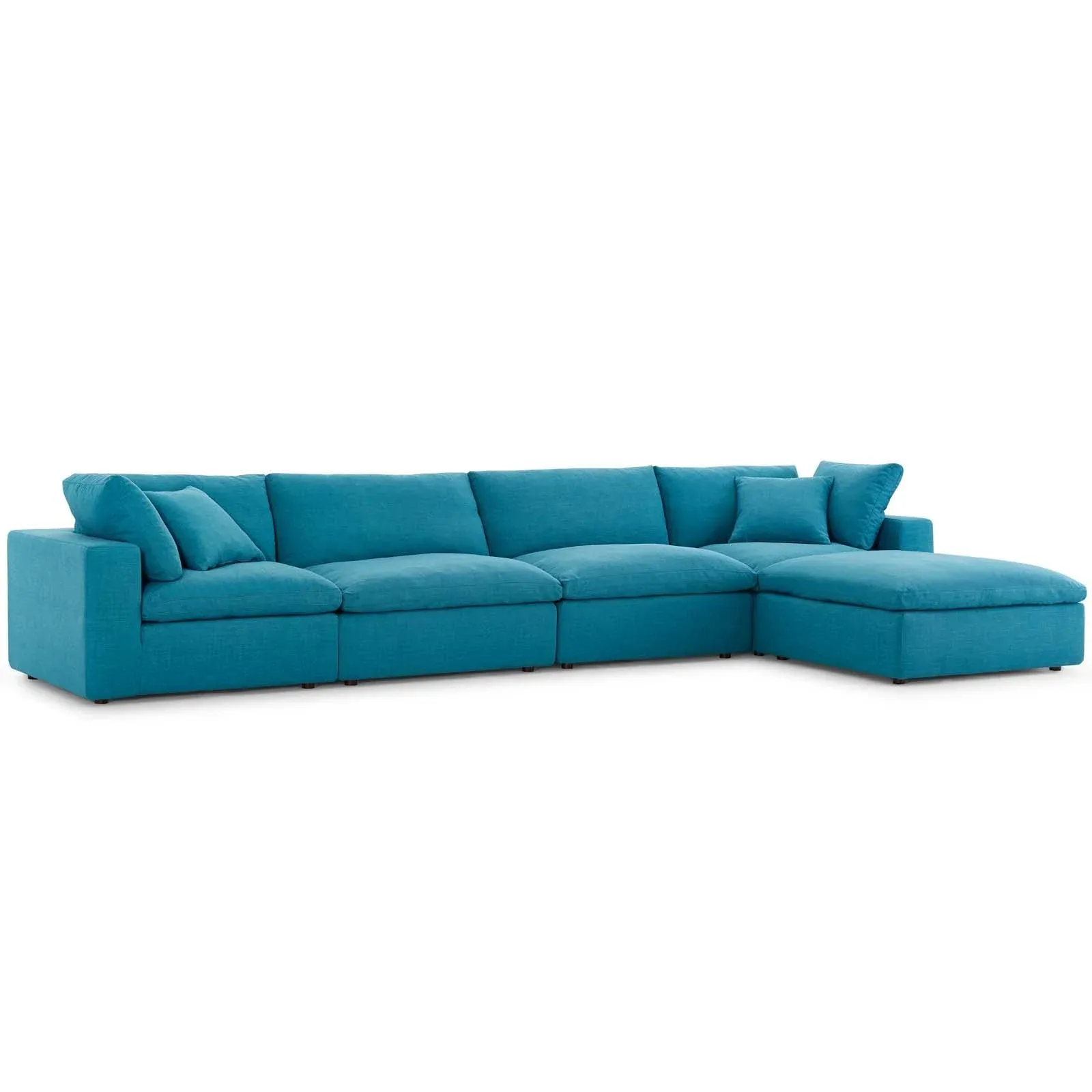 Carmen 5 Piece Modular Sofa with Ottoman Teal