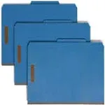 Smead™ 100% Recycled Pressboard Classification Folders, 2 Dividers, Letter Size, Dark Blue, 10/Box (SMD14062)