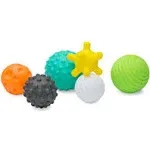 Infantino Textured Multi Ball Set - Toy for Sensory Exploration and Engagement for Ages 6 Months and Up, 10 Piece Set, Small