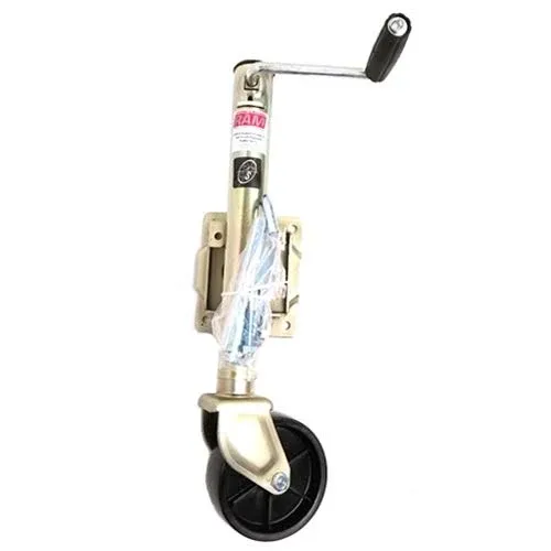 RAM 1,200 lbs. Capacity RAM&#174; Sidewind Bolt-on Swivel Trailer Jack Zinc Coated with 6&quot; Caster - MJ-1200B