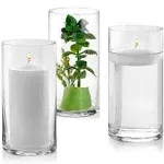 PARNOO Set of 3 Glass Cylinder Vases