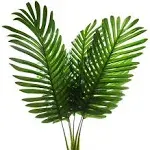 SLanC 5 Pack Palm Artificial Plants Leaf for Home Kitchen Party Flowers Arrangement Wedding Decorations,Faux Large Tropical Palm Leaves Imitation Ferns