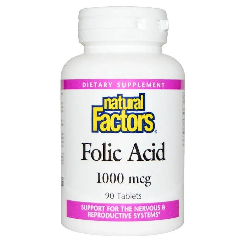 Natural Factors Folic Acid 90 Tablets