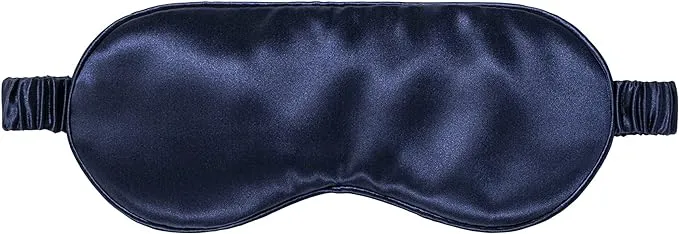 Slip Pure Silk Sleep Mask with Elastic Band, Reduce Stretching, Navy