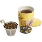 NEW Tea Forte Kati Tea Infuser Steeping Cup Mug Celadon Green Lotus Flower 12oz