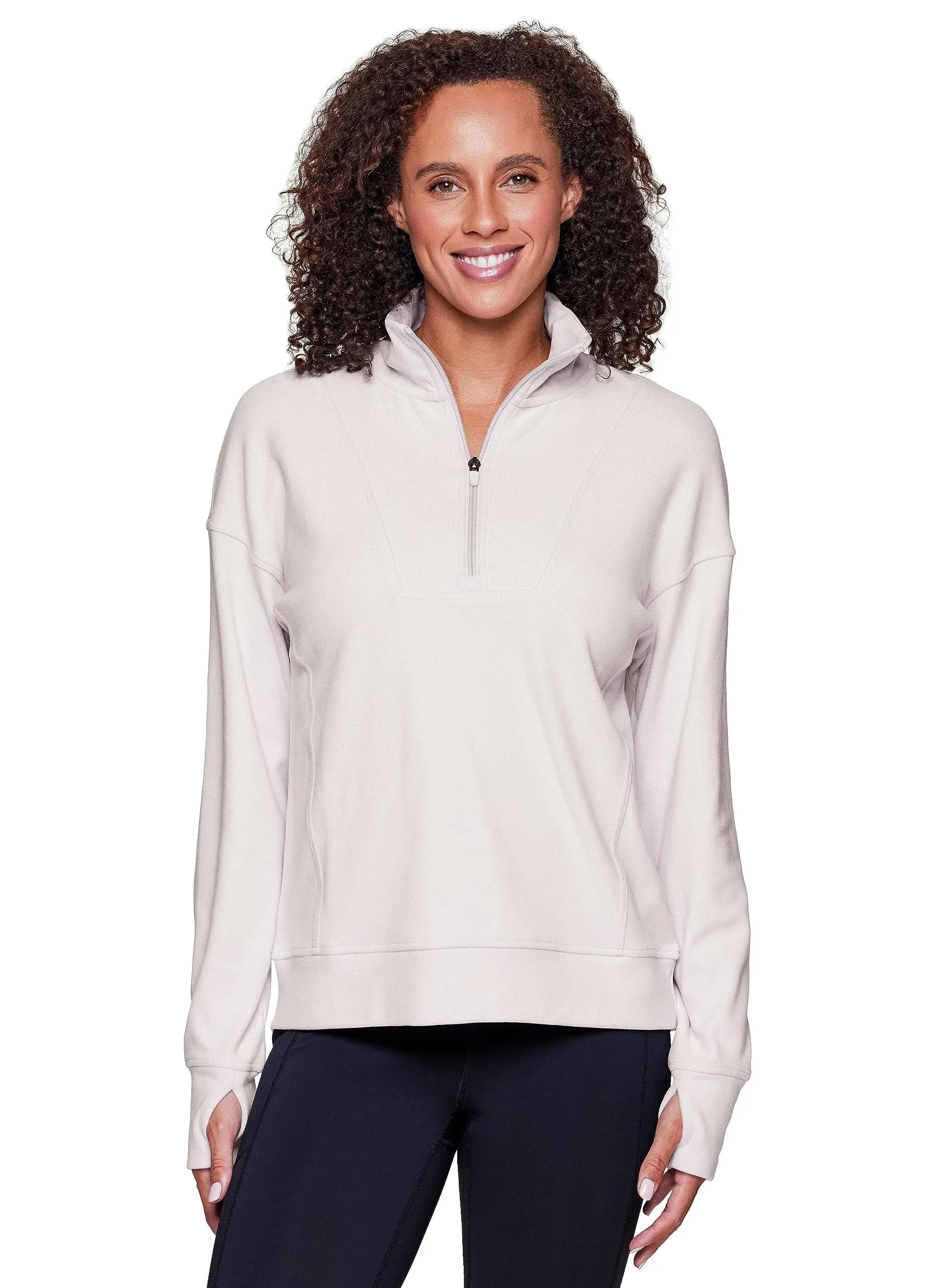 RBX Active 1/2 Zip Pullover For Women Soft Lightweight Zip Mock Neck Running Top