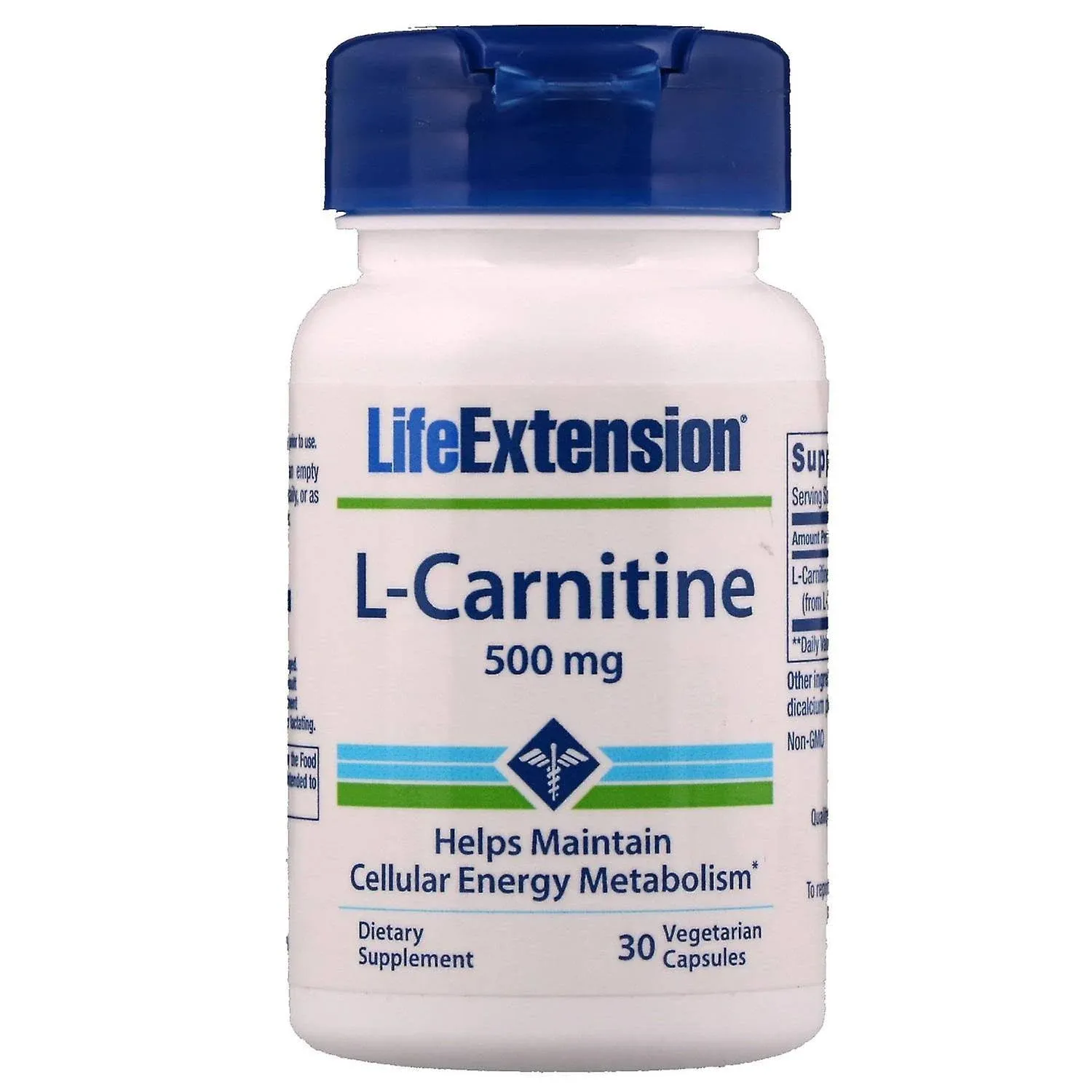 L-Carnitine 500 mg 30 Vcaps By Life Extension