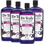 Dr Teal's Foaming Bath with Pure Epsom Salt, Black Elderberry with Vitamin D, 34 fl oz (Pack of 4) (Packaging May Vary)