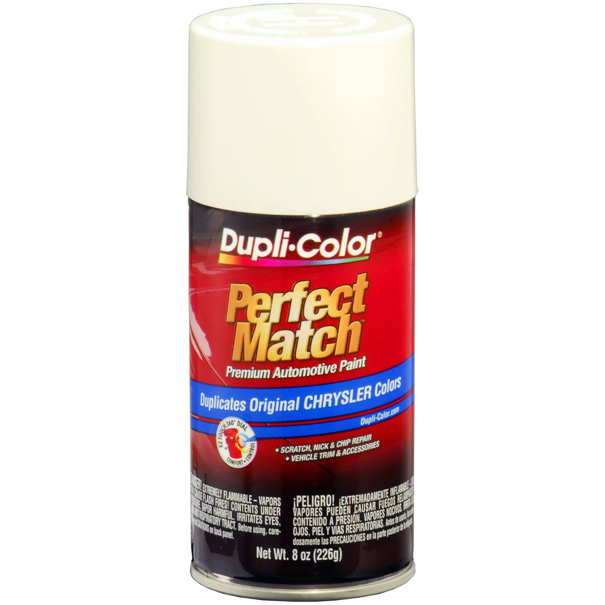 Dupli-Color Bright White Perfect Match Automotive Paint for Chrysler Vehicles - 8 oz, Bundles with Prep Wipe (3 Items)