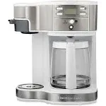 Hamilton Beach - 2-Way Programmable 12 Cup and Single-Serve Coffee Maker - WHITE