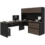 Bestar Connexion L-Shaped Workstation in Antigua & Black