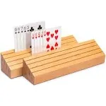 Yellow Mountain Imports Extra-Wide Solid Beechwood Playing Card Holders - Set of 2