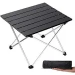 Portable Camping Table with Aluminum Table Top, Folding Beach Table Easy to C...