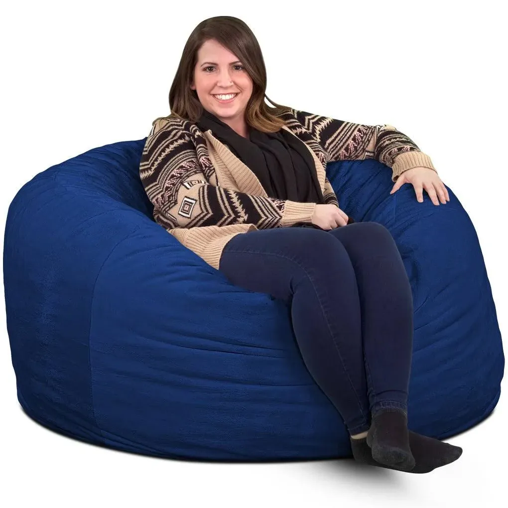 ULTIMATE SACK 4000 (4 ft.) Bean Bag Chair Cover in Multiple Colors: Cover ONLY. (4000, Electric Blue Suede)