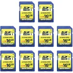 16GB Class 10 SDHC Flash Memory Card 10 Pack Standard Full Size SD Card USH-I U1 Trail Camera Memory Card by Micro Center (10 Pack)